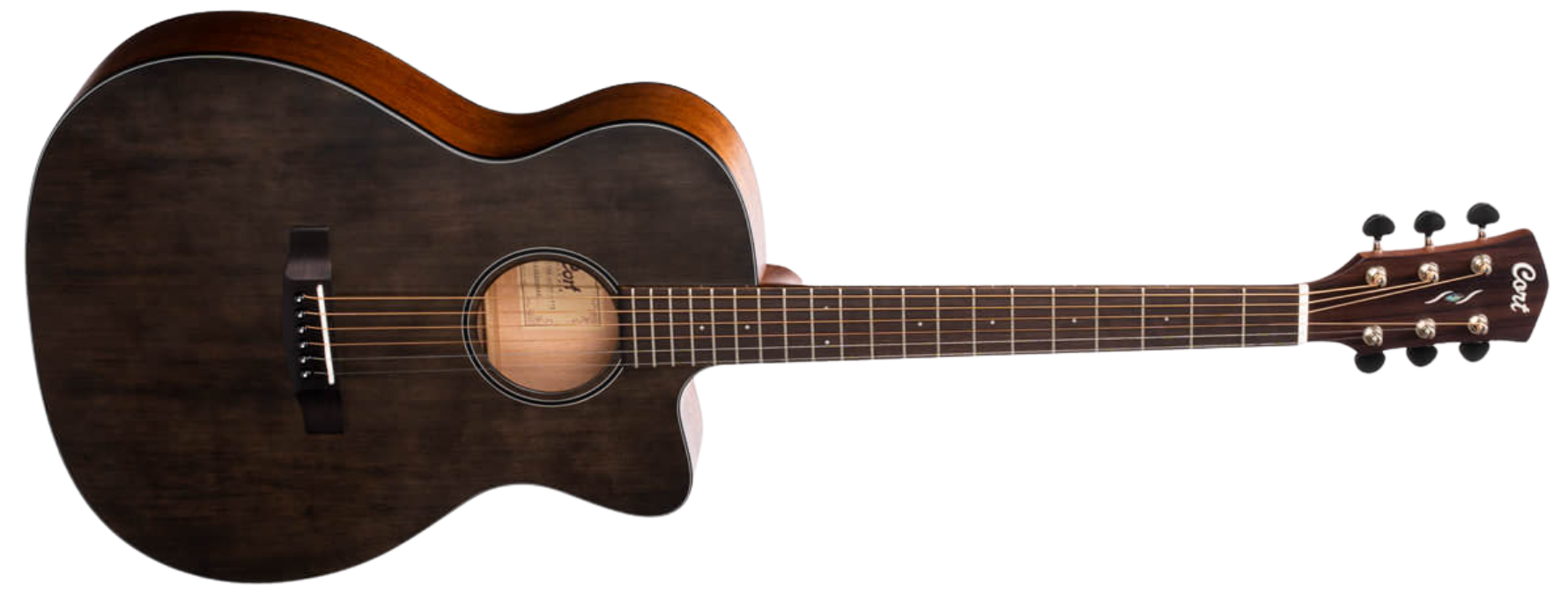 Violão Eletroacústico Cort Core-OC Spruce OPTB Open Pore Trans Black Aço