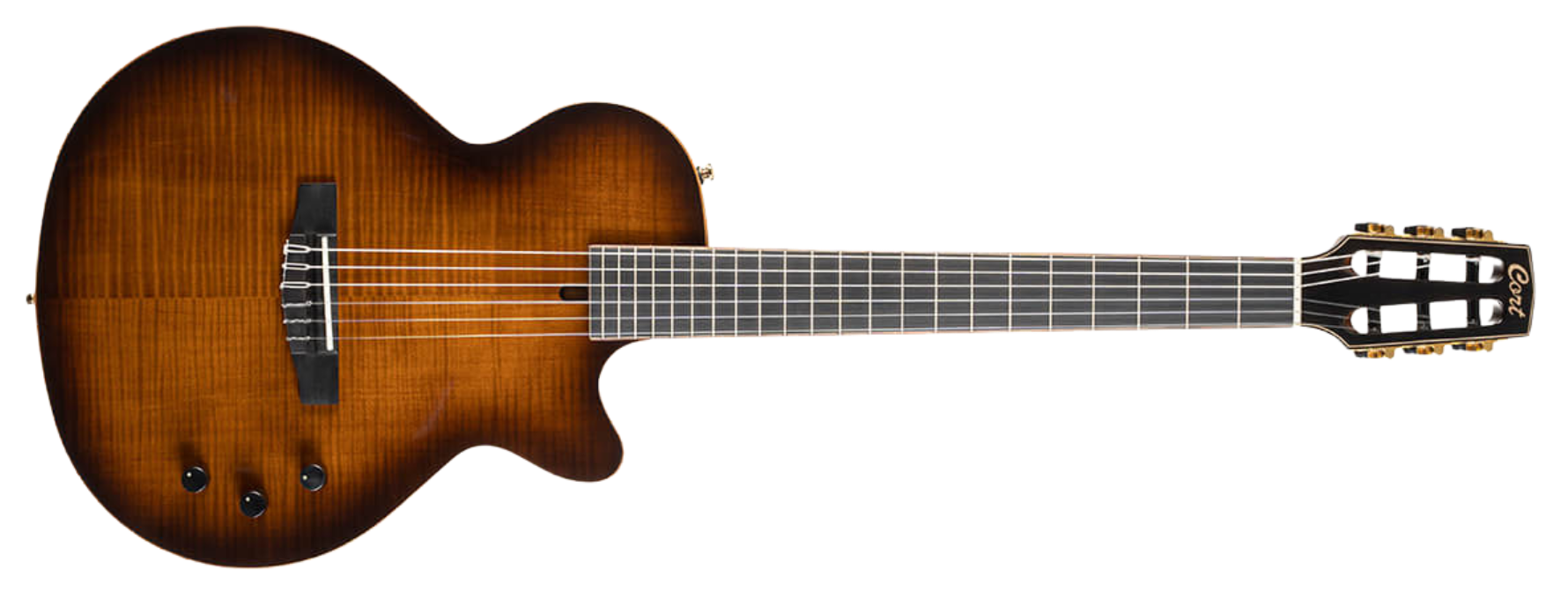 Violão Eletroacústico Cort Sunset Nylectric DLX TSB Tobacco Sunburst Gloss Clássico Nylon
