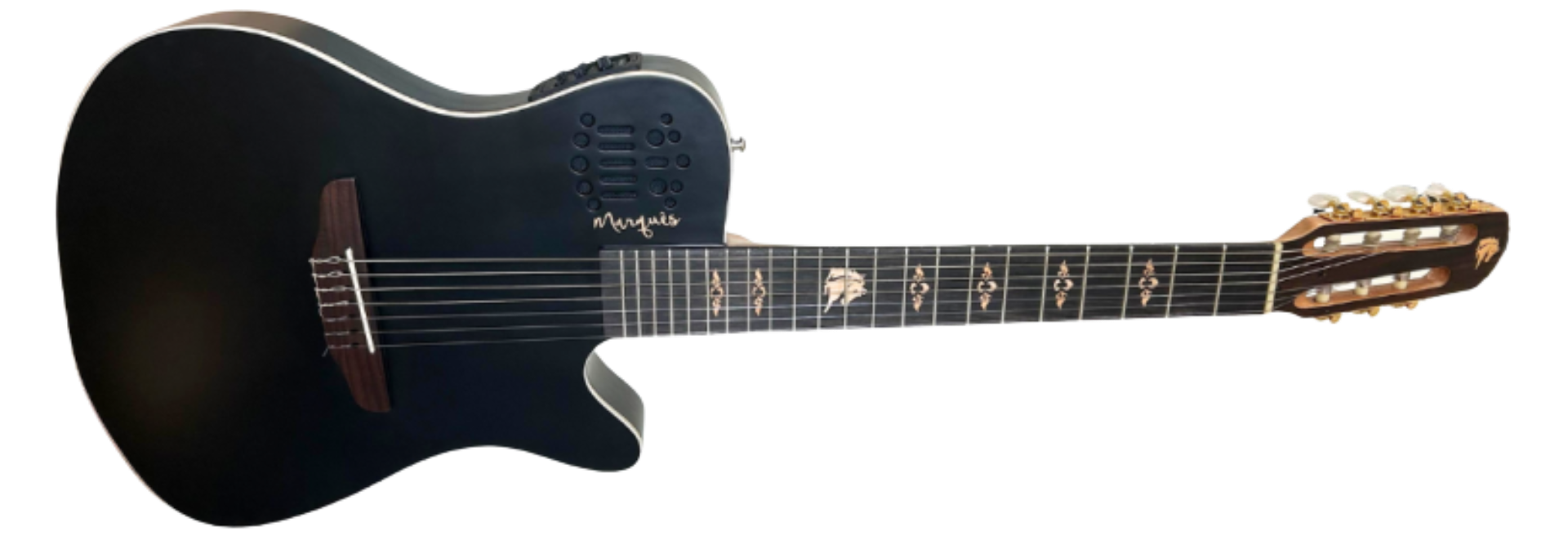 Violão Eletroacústico Marquês 7-VN-145BKSEQ Preto Fosco 7 Cordas