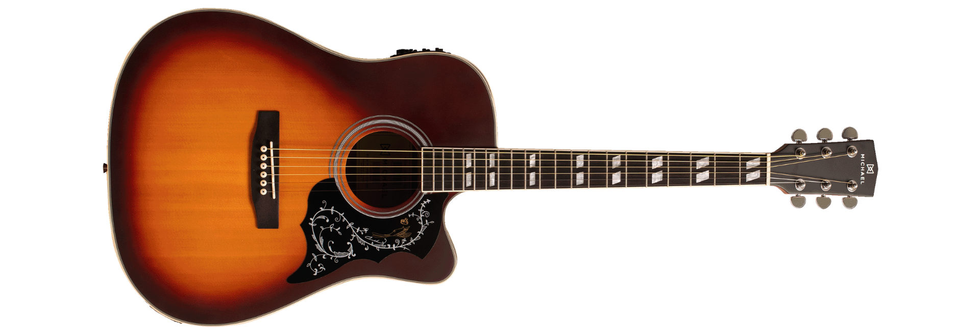 Violão Eletroacústico Michael Folk Freebird VMF430 SS Sunburst