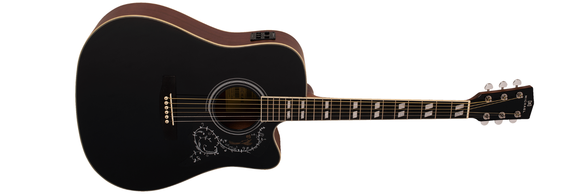 Violão Eletroacústico Michael Folk Freebird VMF440 BT Black Top