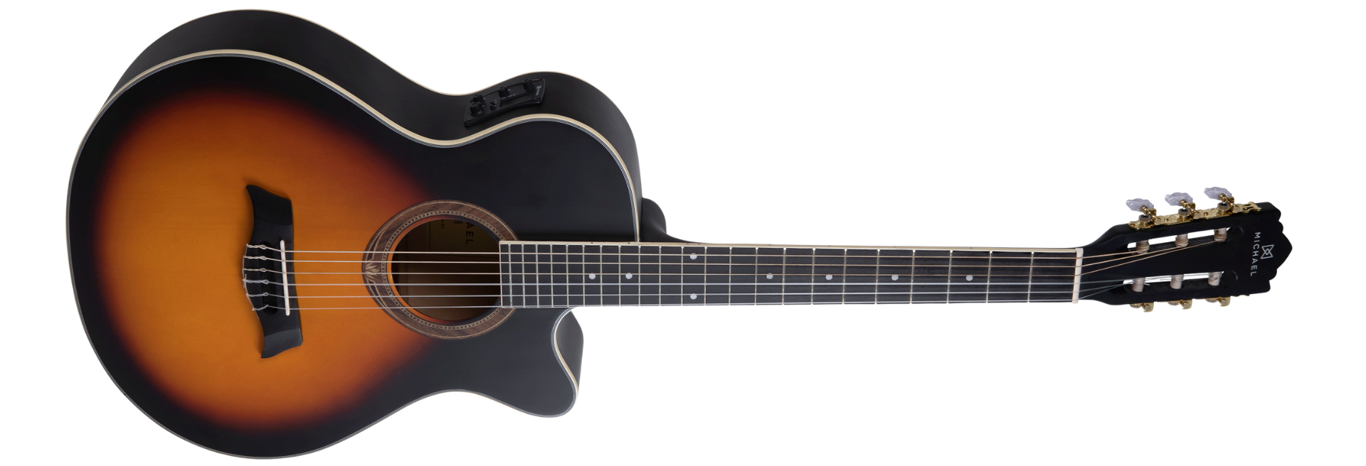 Violão Eletroacústico Michael Mini Jumbo VMY340 Sunburst Matte Nylon