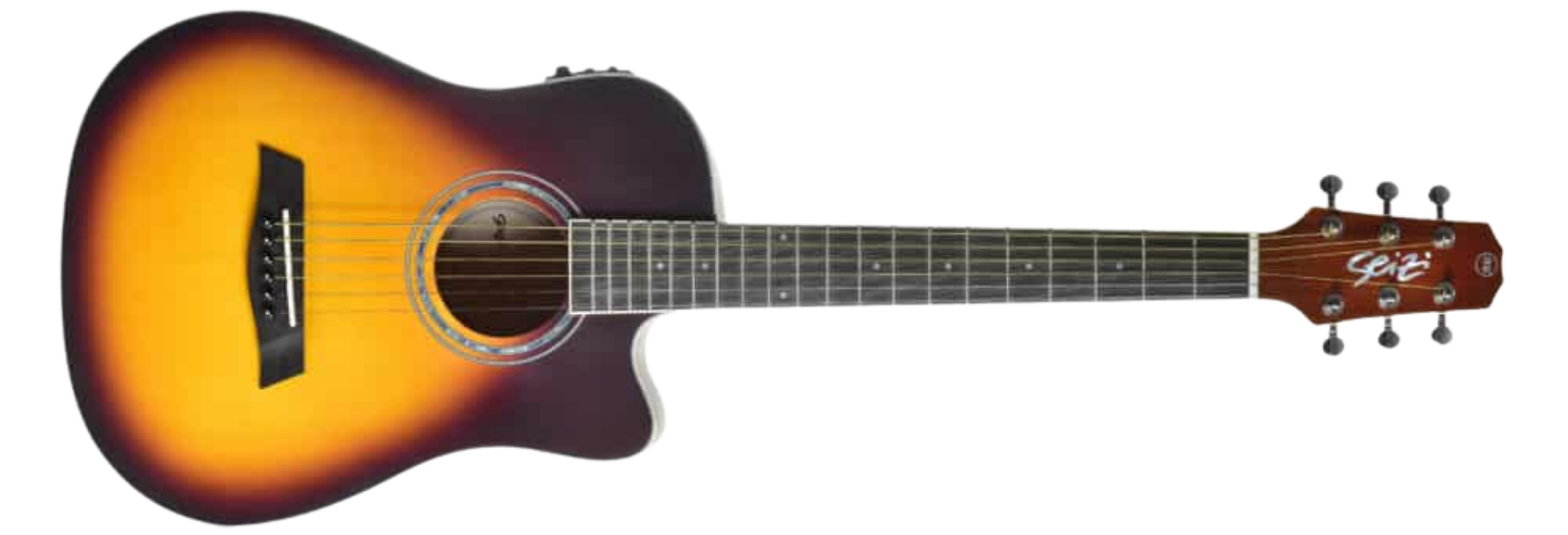 Violão Eletroacústico Seizi Baby Tokyo Cutaway Brown Burst com Bag