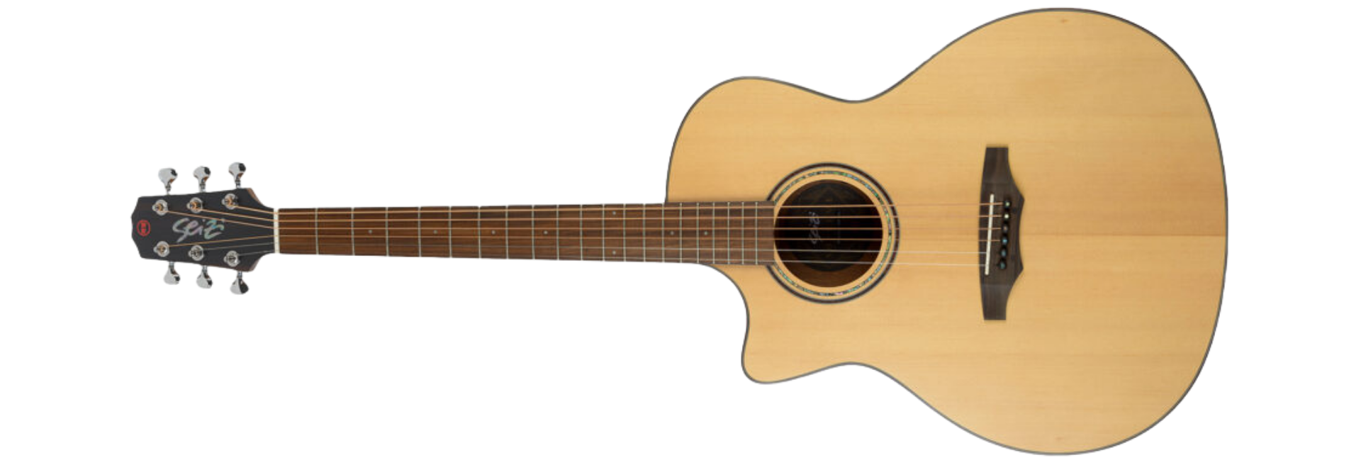 Violão Eletroacústico Seizi Supreme Ryu Cutaway Canhoto Spruce Natural Satin