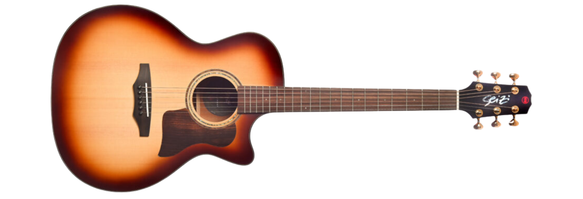 Violão Eletroacústico Seizi Supreme Ryu Cutaway Honeyburst Gold Satin