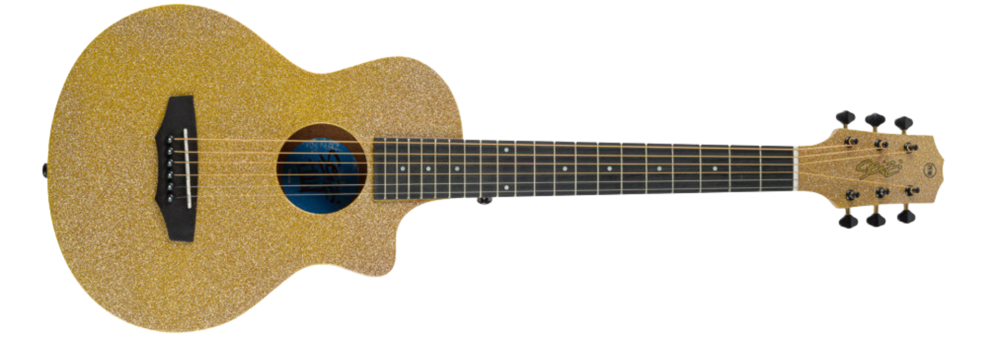 Violão Acústico Seizi Fun Panda Aço Desert Gold Sparkle