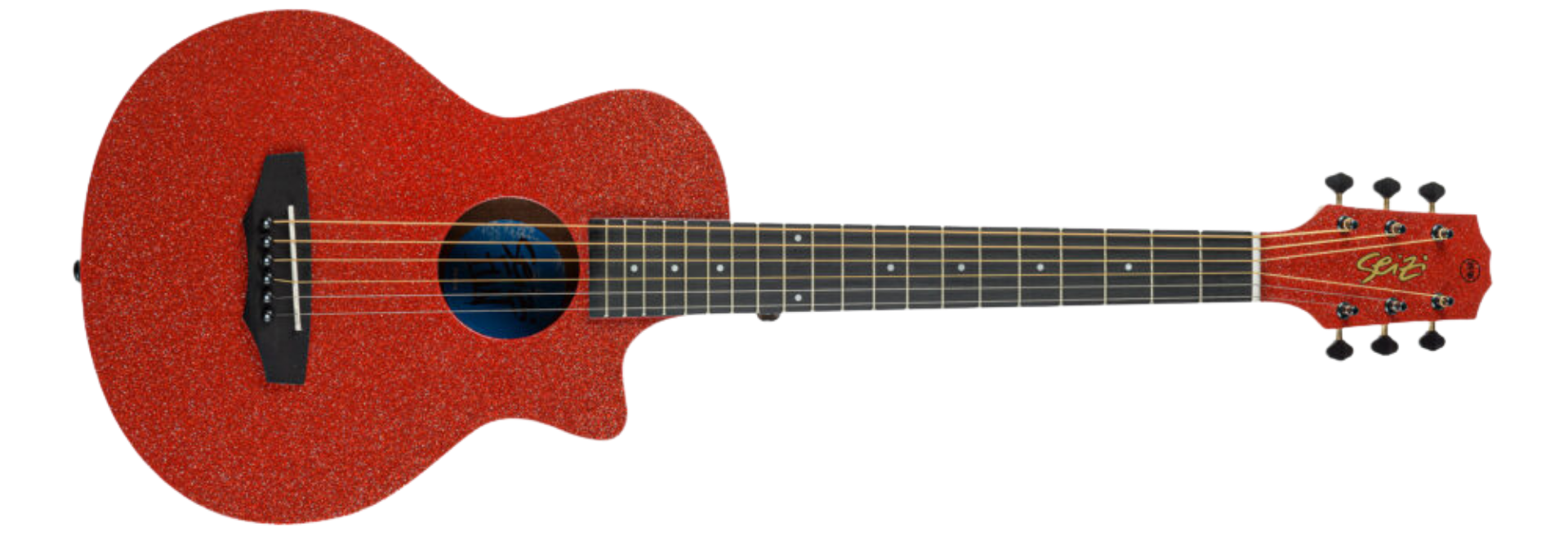 Violão Acústico Seizi Fun Panda Aço Lava Red Sparkle