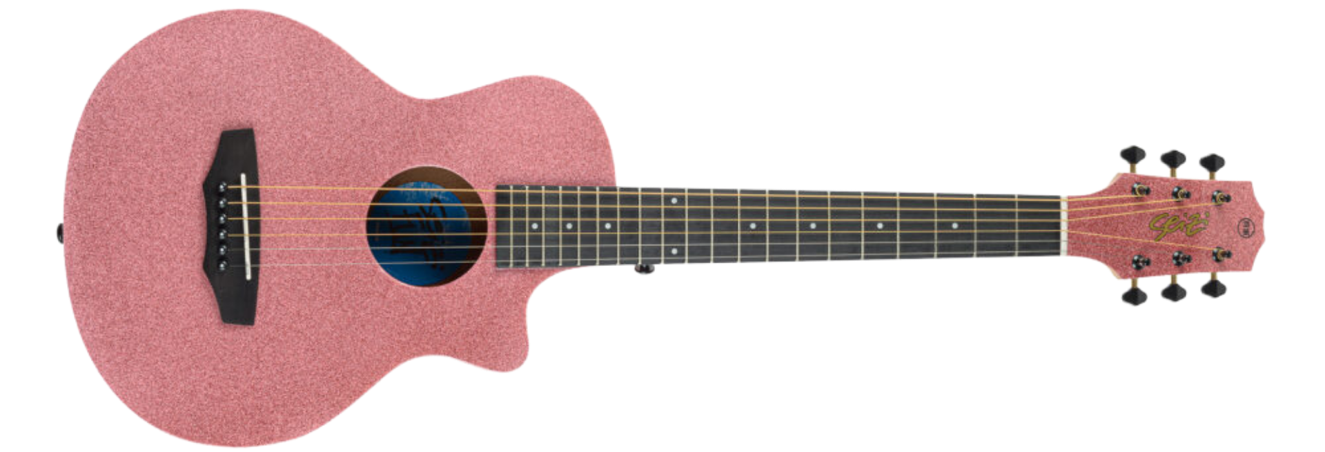 Violão Acústico Seizi Fun Panda Aço Rose Gold Sparkle