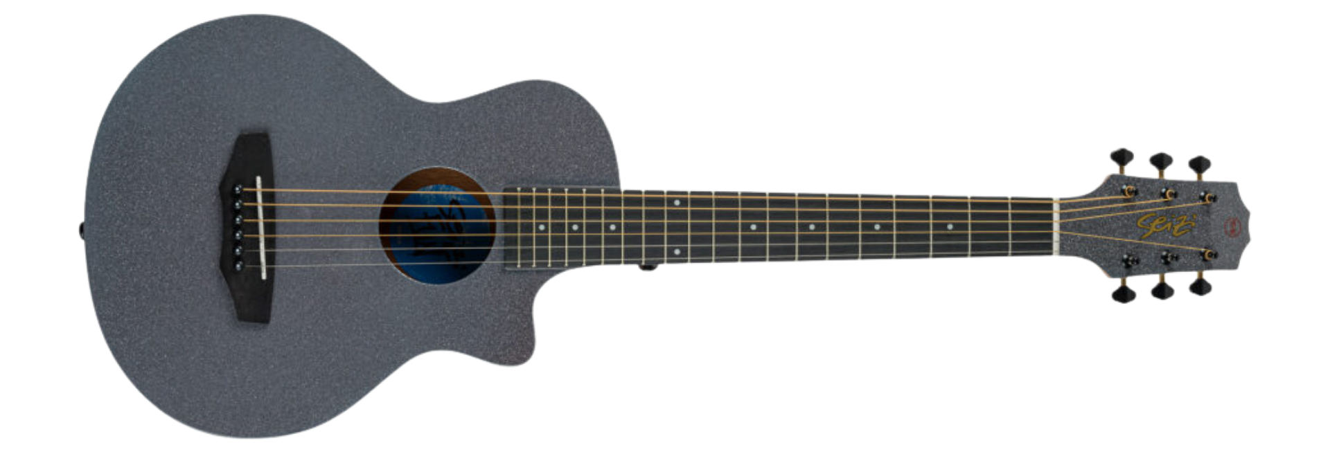 Violão Seizi Fun Panda Aço Acústico Space Grey Sparkle