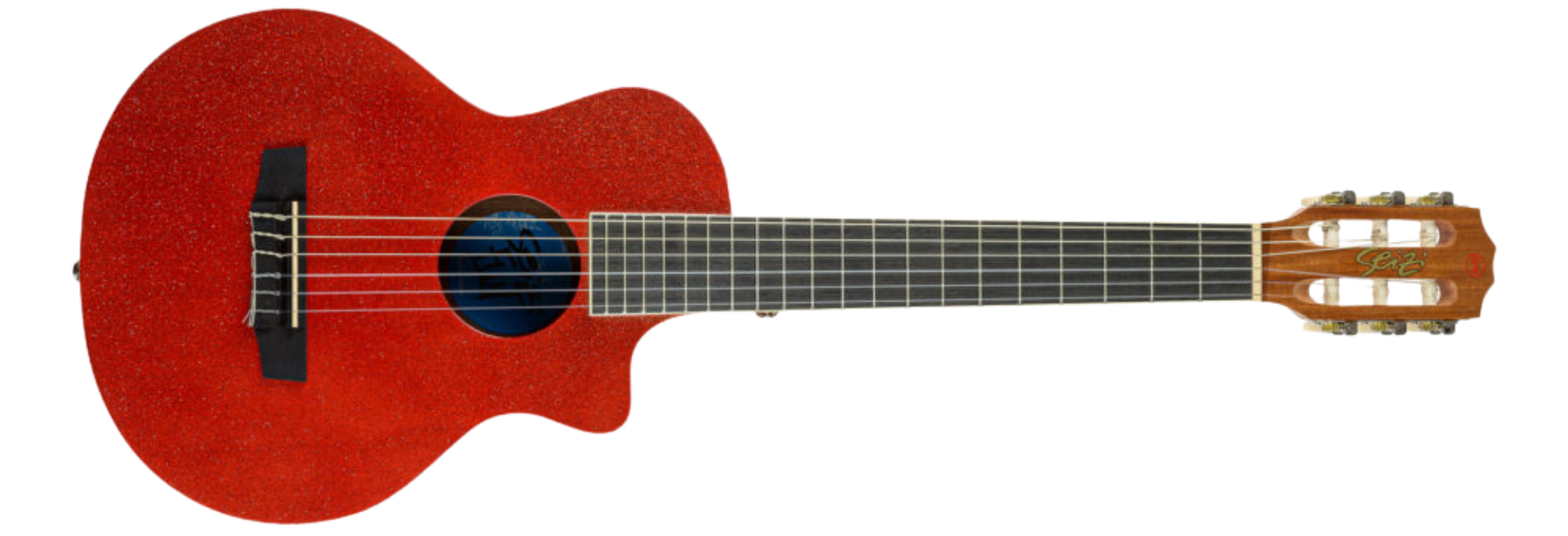 Violão Acústico Seizi Fun Panda Nylon Lava Red Sparkle