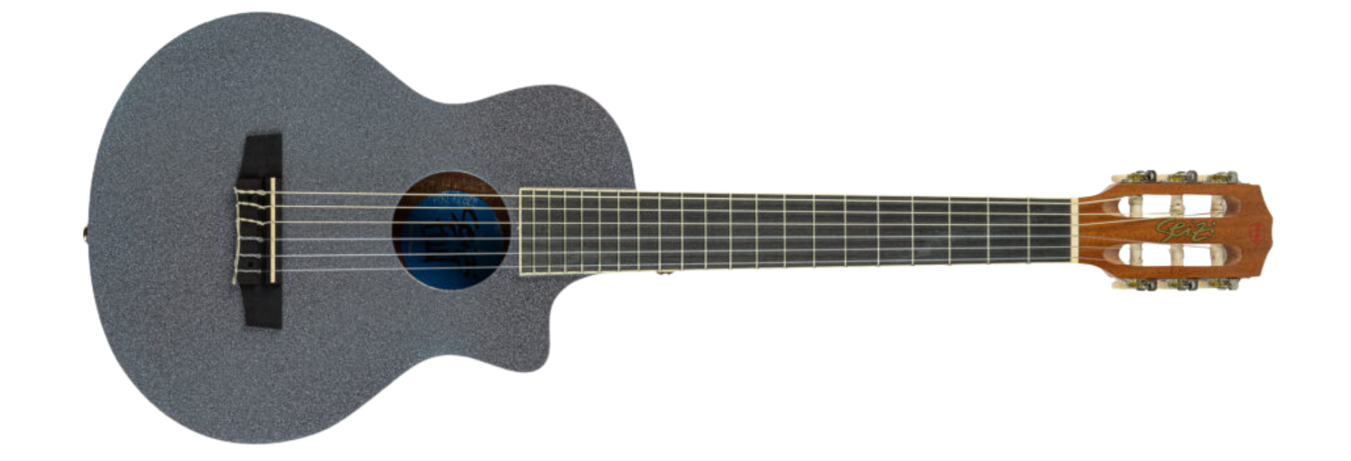 Violão Acústico Seizi Fun Panda Nylon Space Grey Sparkle