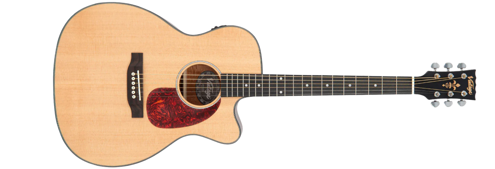 Violão Eletroacústico Vintage Stage Series Folk Cutaway Natural