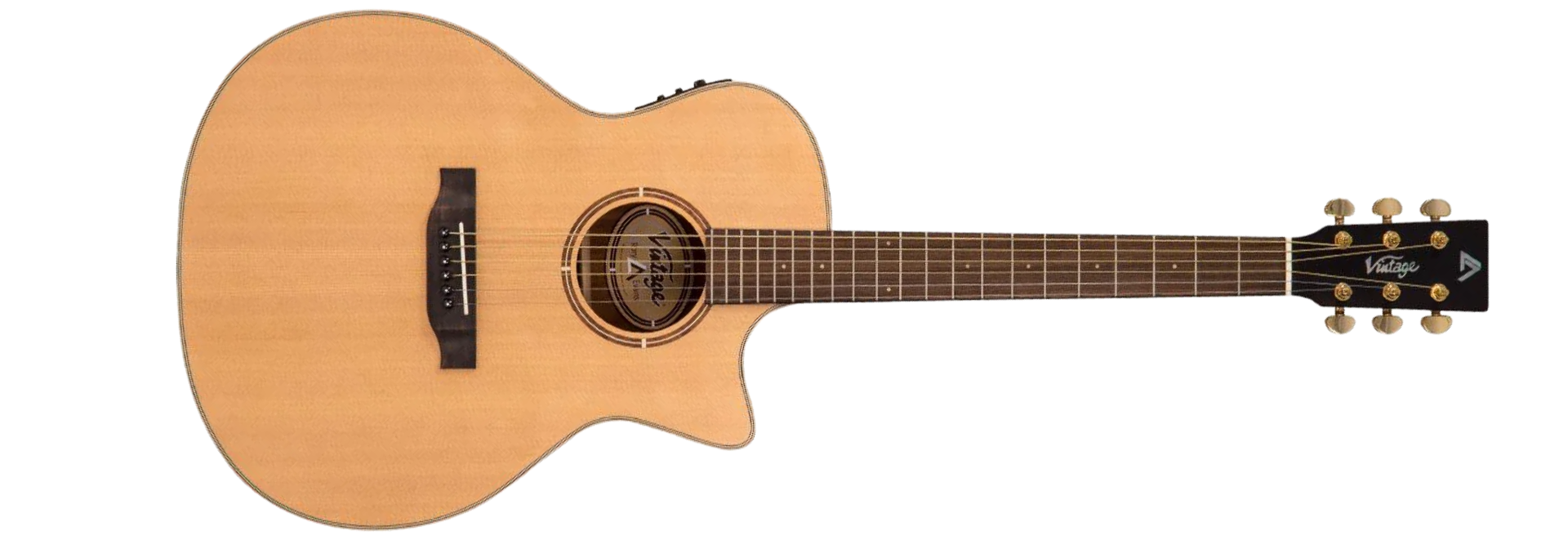 Violão Eletroacústico Vintage Virtuoso Folk Rory Evans Natural