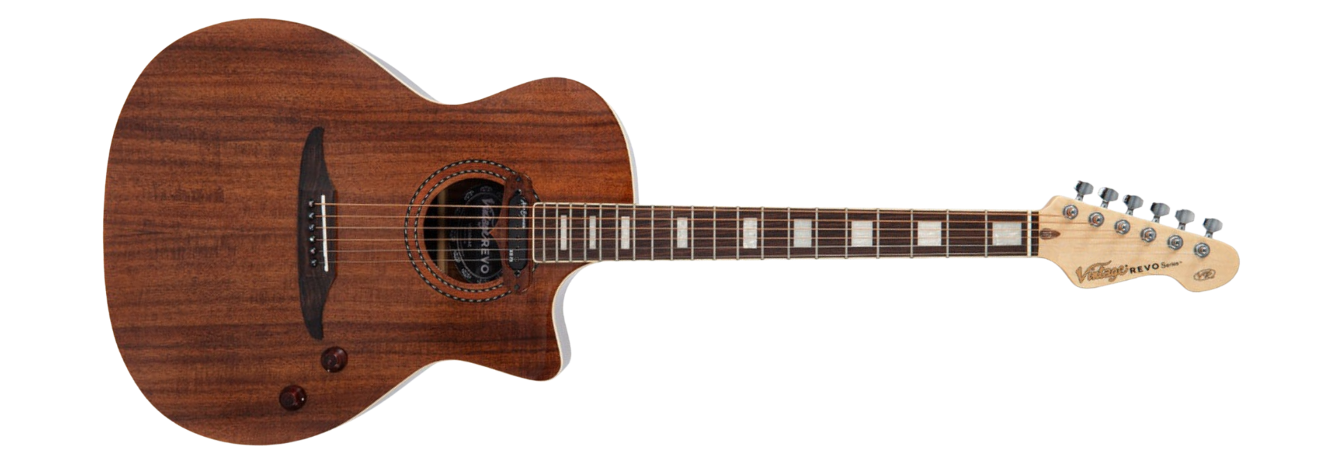 Violão Eletroacústico Aço Vintage VRE-900 AC Revo Elektra Acacia Silk