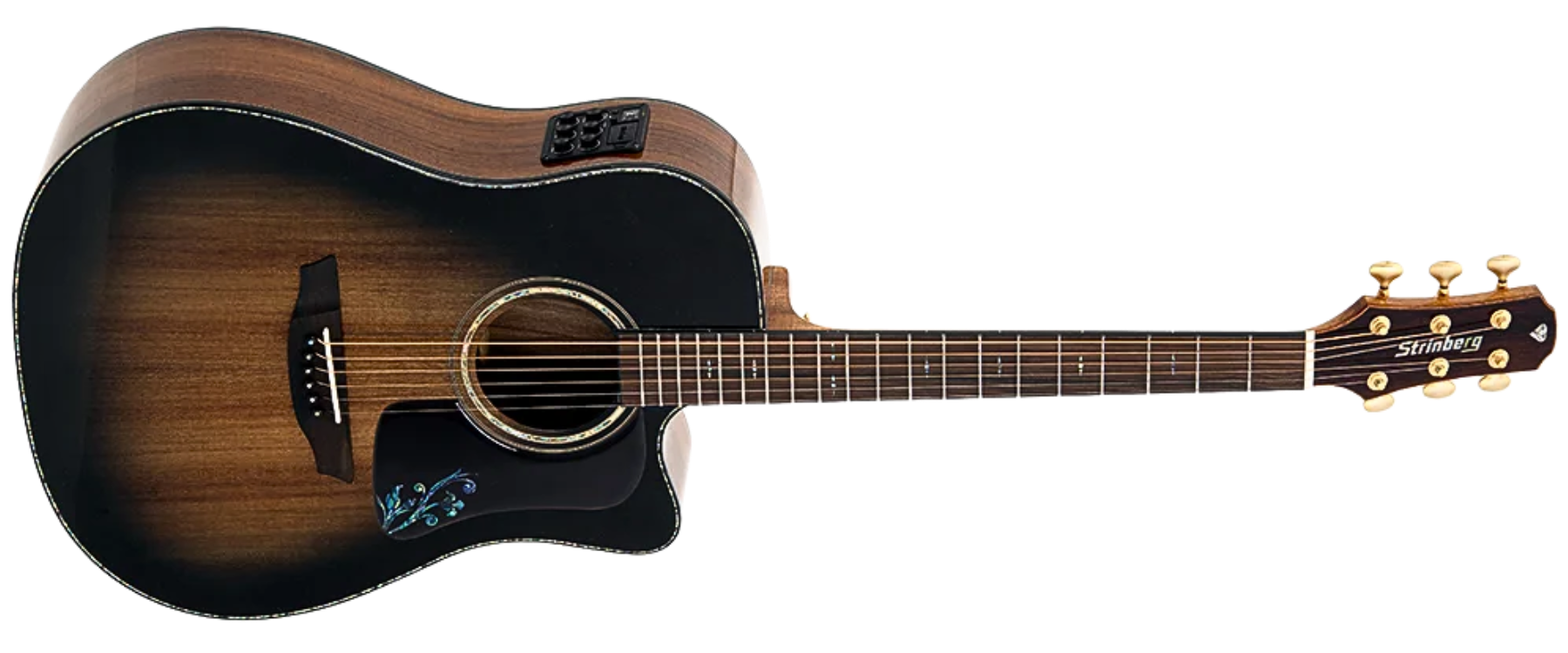 Violão Strinberg DD6SC Koa Diamond Folk Black Sunburst